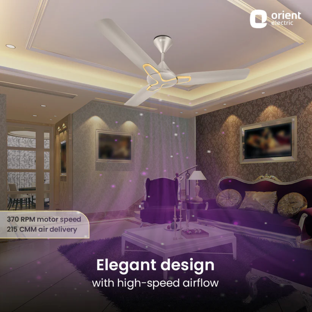 JAZZ ANTI DUST DECORATIVE CEILING FAN 1200MM MAPLE GOLD